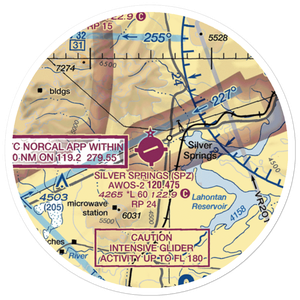 Silver Springs Airport (SPZ) VFR Sectional Sticker (20 mile)