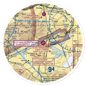 Silver Springs Airport (SPZ) VFR Sectional Sticker (30 mile)