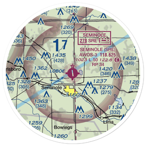 Seminole Municipal Airport (SRE) VFR Sectional Sticker (20 mile)