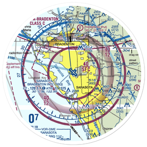 Sarasota Bradenton International Airport (SRQ) VFR Sectional Sticker (30 mile)