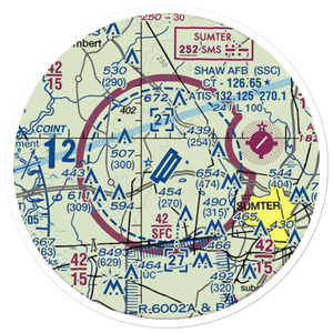 Shaw Air Force Base (SSC) VFR Sectional Sticker (20 mile)