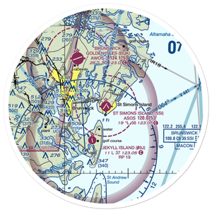St Simons Island Airport (SSI) VFR Sectional Sticker (30 mile)