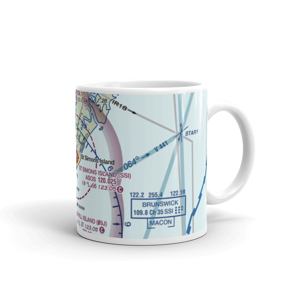 St Simons Island Airport (SSI) VFR Sectional  Mug 