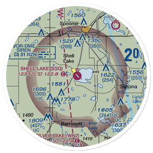 Shell Lake Municipal Airport (SSQ) VFR Sectional Sticker (20 mile)