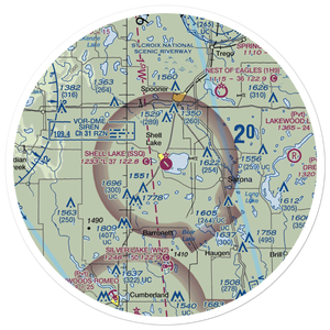 Shell Lake Municipal Airport (SSQ) VFR Sectional Sticker (30 mile)