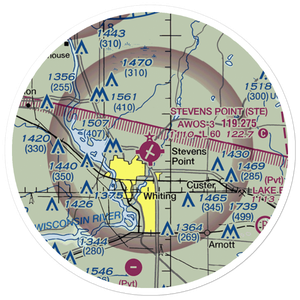 Stevens Point Municipal Airport (STE) VFR Sectional Sticker (20 mile)