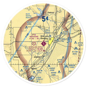 Sterling Municipal Airport (STK) VFR Sectional Sticker (30 mile)