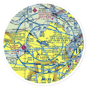 St Louis Lambert International Airport (STL) VFR Sectional Sticker (30 mile)