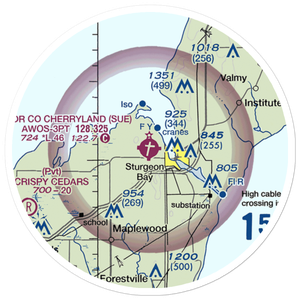 Door County Cherryland Airport (SUE) VFR Sectional Sticker (20 mile)