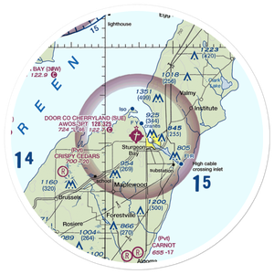 Door County Cherryland Airport (SUE) VFR Sectional Sticker (30 mile)