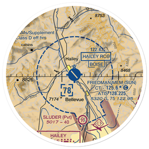 Friedman Memorial Airport (SUN) VFR Sectional Sticker (20 mile)