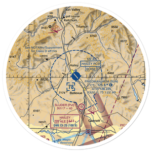 Friedman Memorial Airport (SUN) VFR Sectional Sticker (30 mile)