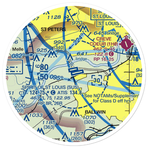 Spirit of St Louis Airport (SUS) VFR Sectional Sticker (20 mile)