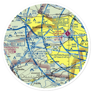 Spirit of St Louis Airport (SUS) VFR Sectional Sticker (30 mile)