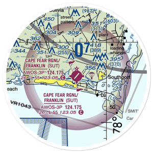 Brunswick County Airport (SUT) VFR Sectional Sticker (20 mile)