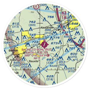 Saline County Regional Airport (SUZ) VFR Sectional Sticker (20 mile)