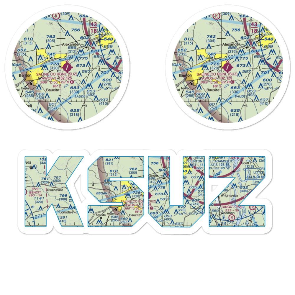 Saline County Regional Airport (SUZ) VFR Sectional Sticker Pack 