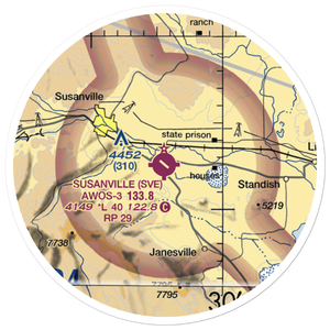 Susanville Municipal Airport (SVE) VFR Sectional Sticker (20 mile)