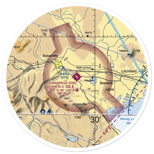 Susanville Municipal Airport (SVE) VFR Sectional Sticker (30 mile)