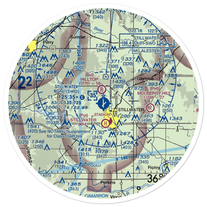 Stillwater Regional Airport (SWO) VFR Sectional Sticker (30 mile)