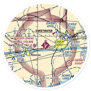 Avenger Field (SWW) VFR Sectional Sticker (20 mile)