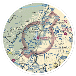 Summersville Airport (SXL) VFR Sectional Sticker (30 mile)