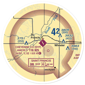 Cheyenne County Municipal Airport (SYF) VFR Sectional Sticker (20 mile)