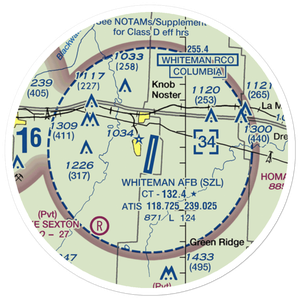 Whiteman Air Force Base (SZL) VFR Sectional Sticker (20 mile)