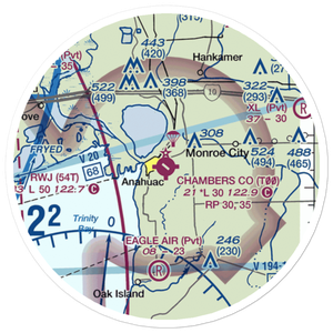 Chambers County Airport (T00) VFR Sectional Sticker (20 mile)