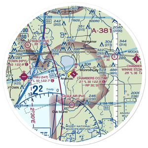 Chambers County Airport (T00) VFR Sectional Sticker (30 mile)