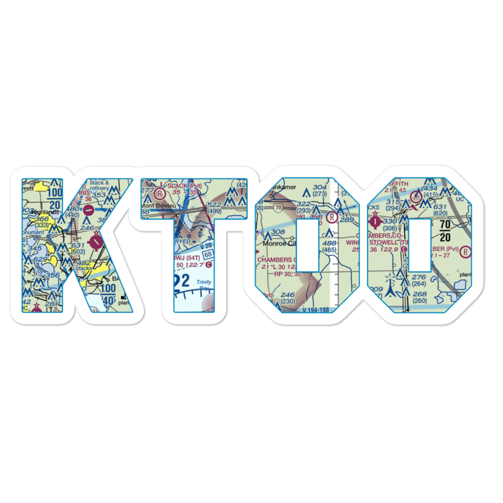 Chambers County Airport (T00) VFR Sectional Sticker 