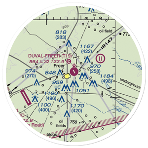 Duval Freer Airport (T19) VFR Sectional Sticker (20 mile)