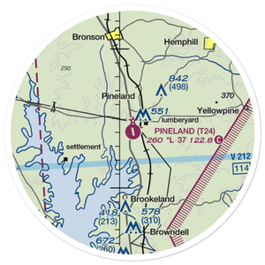 Pineland Municipal Airport (T24) VFR Sectional Sticker (20 mile)