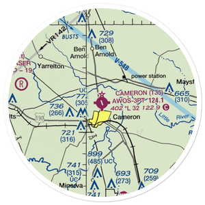 Cameron Municipal Airpark (T35) VFR Sectional Sticker (20 mile)