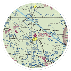 Cameron Municipal Airpark (T35) VFR Sectional Sticker (30 mile)
