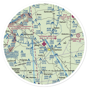 Paul Pittman Memorial Airport (T36) VFR Sectional Sticker (30 mile)
