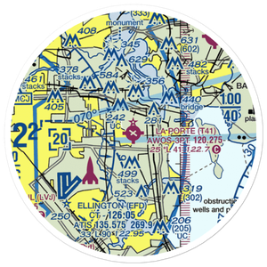 La Porte Municipal Airport (T41) VFR Sectional Sticker (20 mile)