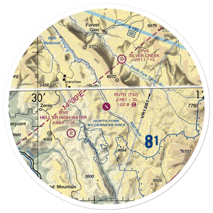 Ruth Airport (T42) VFR Sectional Sticker (30 mile)