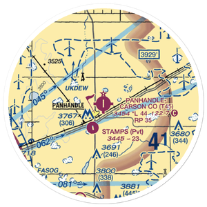 Panhandle Carson County Airport (T45) VFR Sectional Sticker (20 mile)