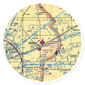 Panhandle Carson County Airport (T45) VFR Sectional Sticker (30 mile)