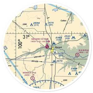Menard County Airport (T50) VFR Sectional Sticker (30 mile)