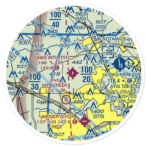 Dan Jones International Airport (T51) VFR Sectional Sticker (20 mile)