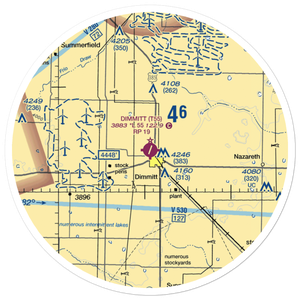 Dimmitt Municipal Airport (T55) VFR Sectional Sticker (30 mile)