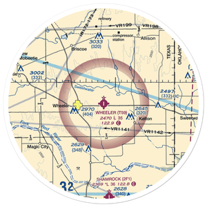 Wheeler Municipal Airport (T59) VFR Sectional Sticker (30 mile)
