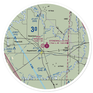 Stonewall County Airport (T60) VFR Sectional Sticker (30 mile)