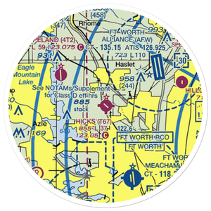 Hicks Air Field (T67) VFR Sectional Sticker (20 mile)