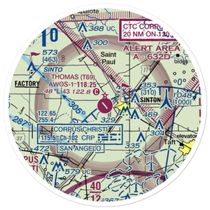 Alfred C 'Bubba' Thomas Airport (T69) VFR Sectional Sticker (20 mile)