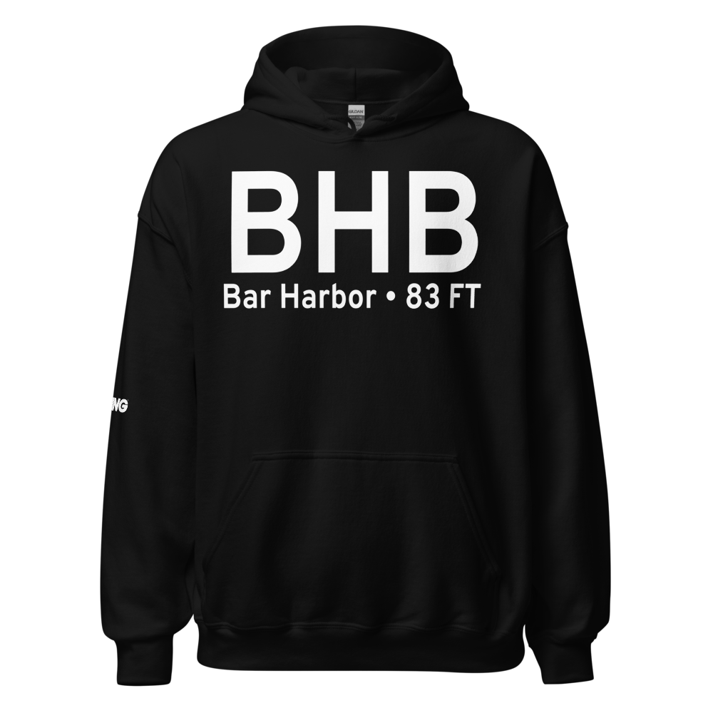 Bar Harbor (KBHB) Airport Hoodie Sweatshirt 
