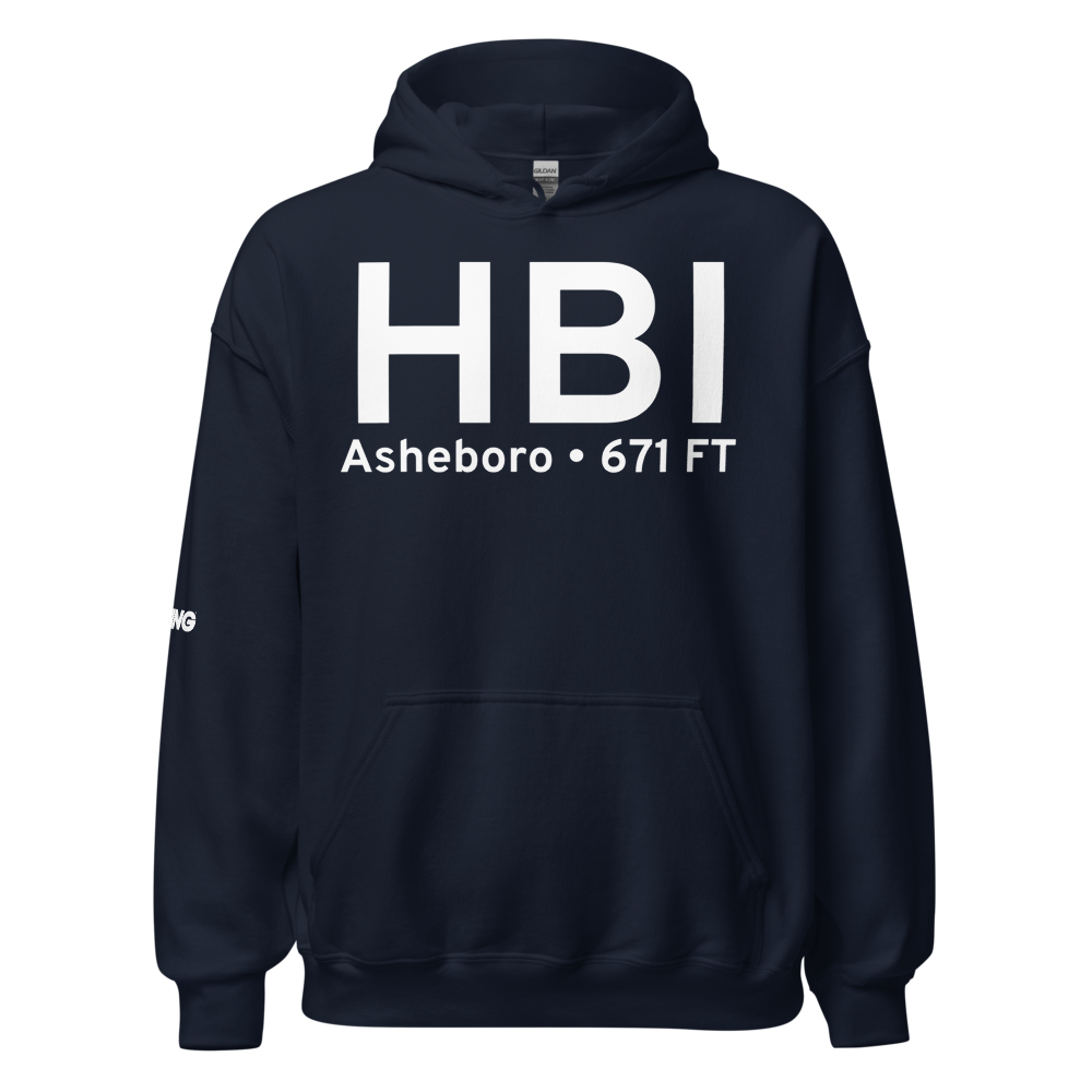 Asheboro (KHBI) Airport Hoodie Sweatshirt 