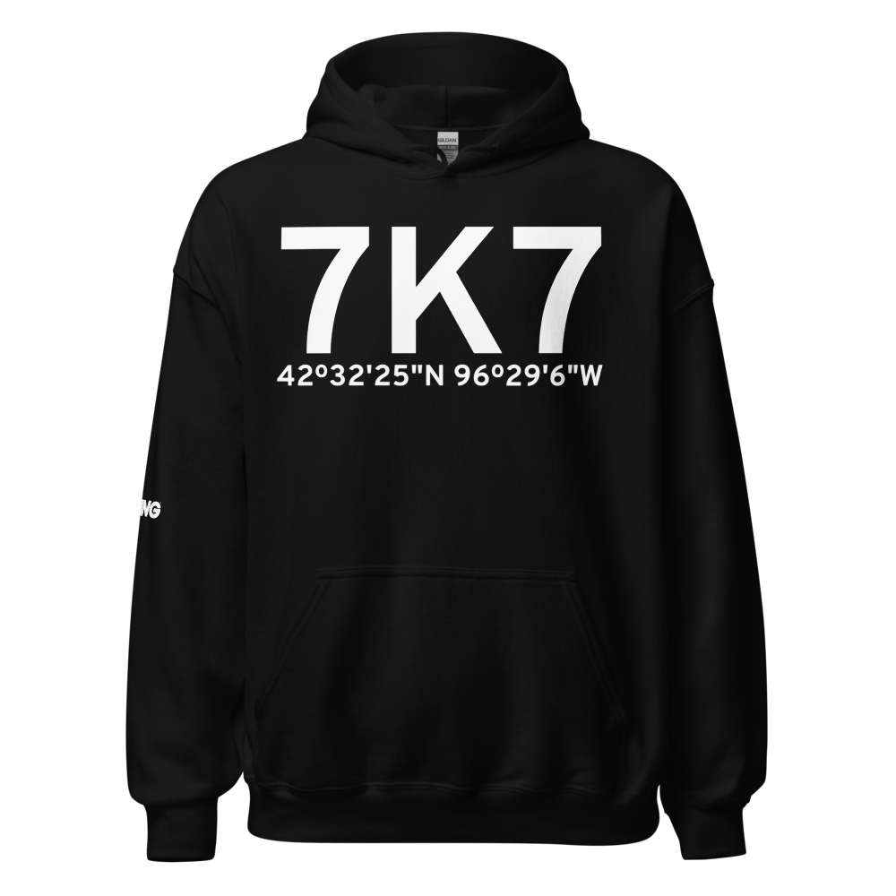 North Sioux City (7K7) Airport Hoodie Sweatshirt 